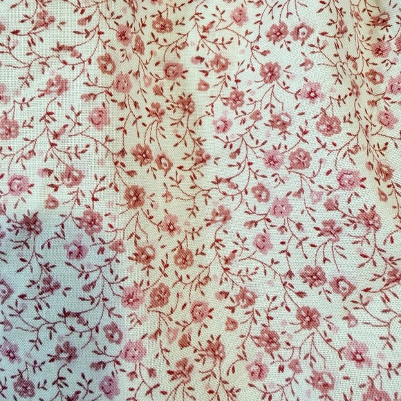 Handmade Other - Girls Pink Calico Ditzy Floral Print Crib Skirt Shabby Chic Cottagecore Feminine